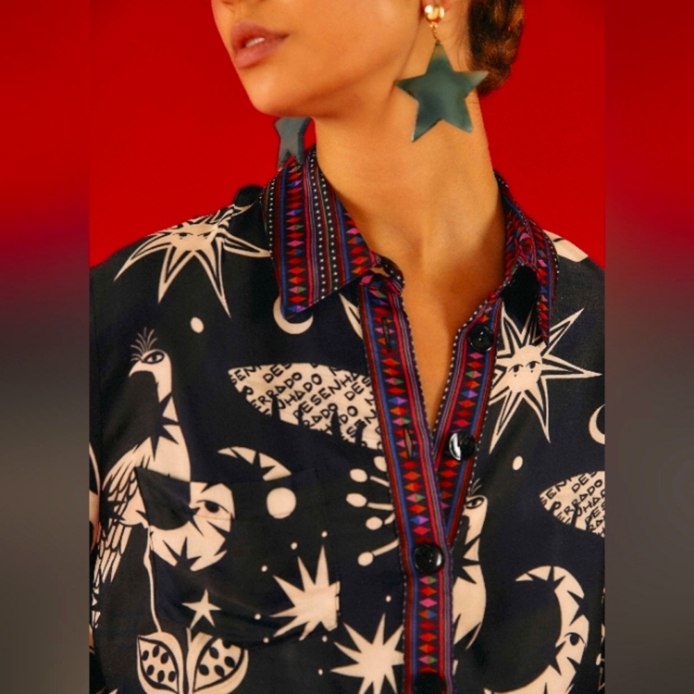 FARM Rio - Long Sleeves Top called Cerrado Sky - Size L